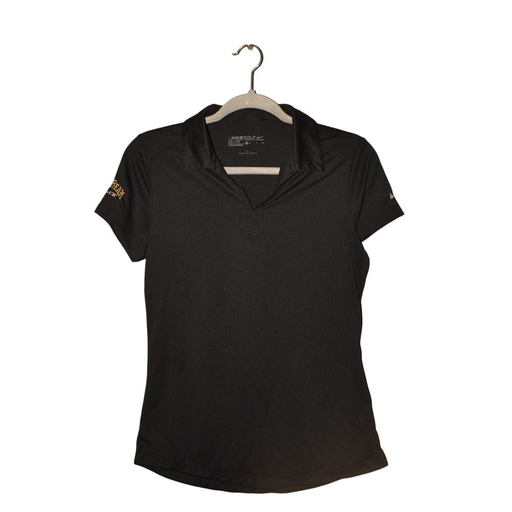 NIKE GOLF NEW $60 Dri-Fit Black‎ Polo Shirt Jim Beam Black Embroidered S